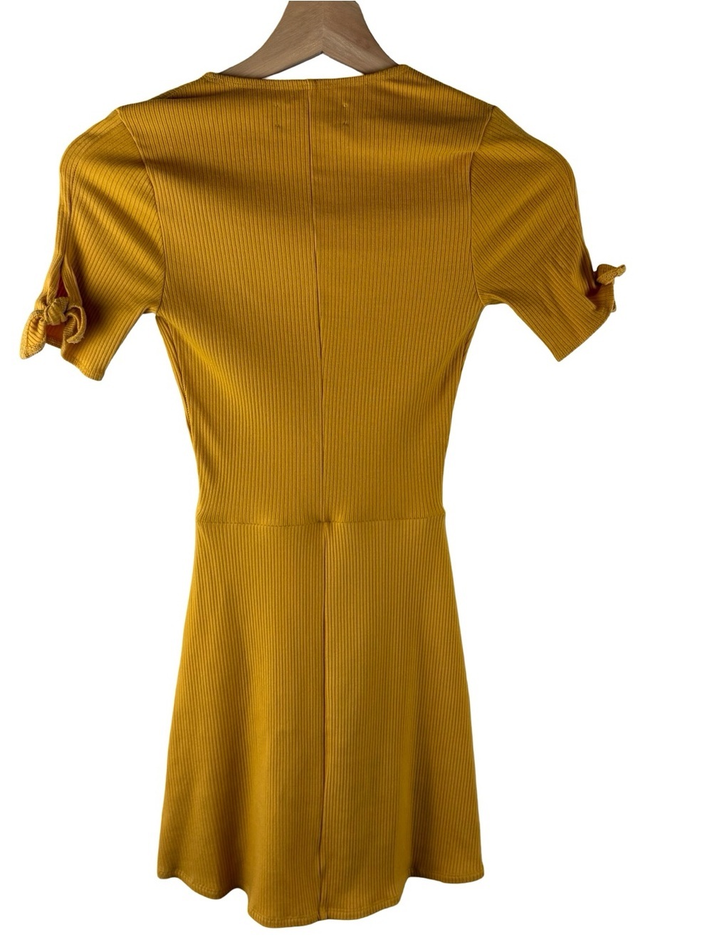 Reformation Ribbed Yellow Mini Dress - Picture 6 of 9